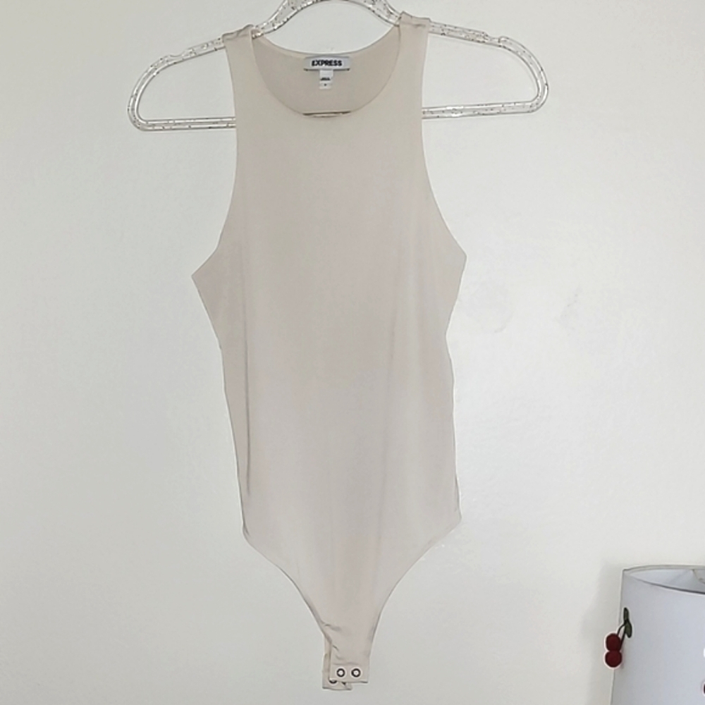 Express Beige Sleeveless Bodysuit